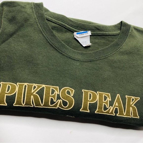 Mens Pikes Peak Altitude Joke Crewneck Dad TShirt Green XL Colorado Tourist Fun - Picture 11 of 11